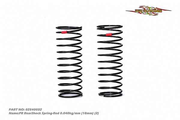 02540032 PR RearShock Spring-Red 0.040kg/mm