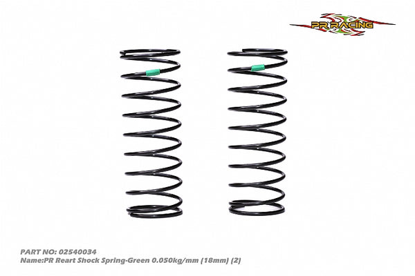 02540034  PR Reart Shock Spring-Green 0.050kg/mm
