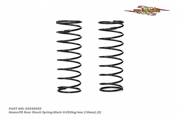 02540035 PR Rear Shock Spring-Black 0.055kg/mm
