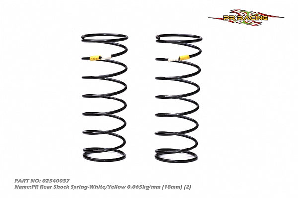 02540037 PR Rear Shock Spring-White/Yellow 0.065kg/mm