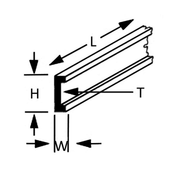 PLASTRUCT CFS10 - 90537 Channel 2.4 x 7.9 x 600mm