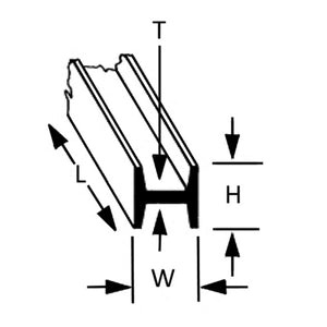 PLASTRUCT HFS10 - 90547 H-Column 7.9 x 7.9 x 375mm