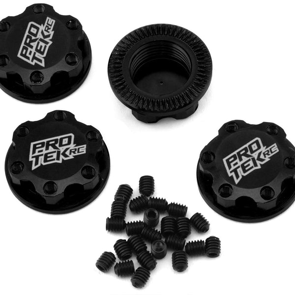 PTK-2036 ProTek RC 17mm Captured & Knurled Magnetic Wheel Nuts (4) (Black)
