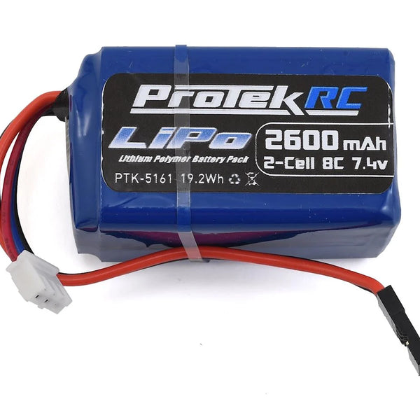 PTK-5161 ProTek RC LiPo Hump/Short Receiver Battery Pack (Kyosho/Tekno) (7.4V/2600mAh) (w/Balancer Plug)