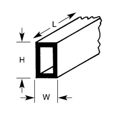 PLASTRUCT RTFS12 - 90633 Rectangular Tubing 6.4 x 9.5 x 375mm