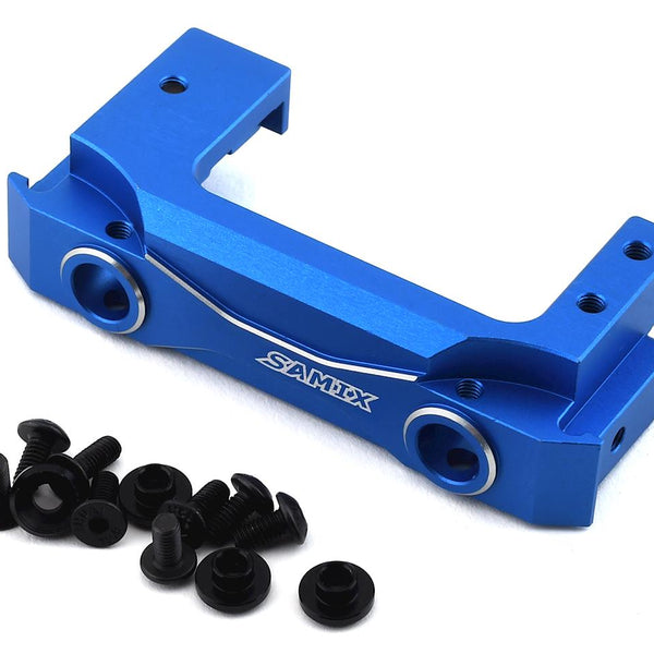 SAMEND-6068-BL Samix Enduro Aluminium Short Front Bumper Mount w/Adjustable Servo Mount (Blue)