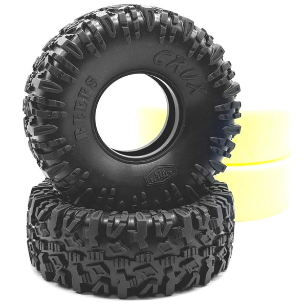 SEHREEFS176 Reefs RC Crux 1.9" Rock Crawler Tires w/Foams (2) (4.75") (Gray)