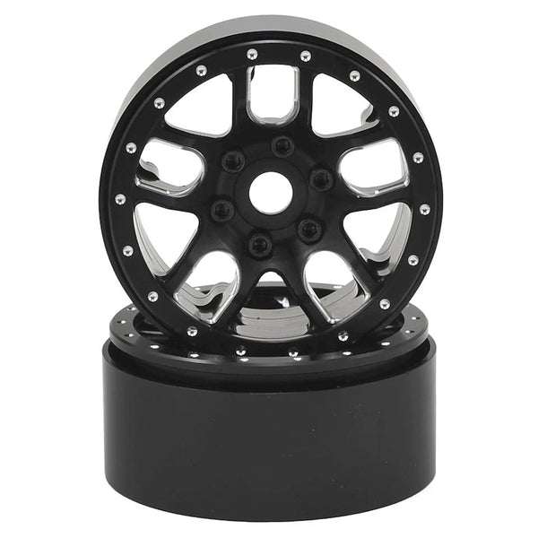 SSD00142 SSD RC 1.9"" Double Time Beadlock Wheels (Black) (2)