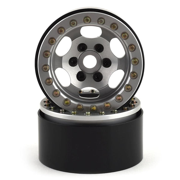 SSD00324 SSD RC 1.9"" Rugged Beadlock Wheels (Silver) (2)