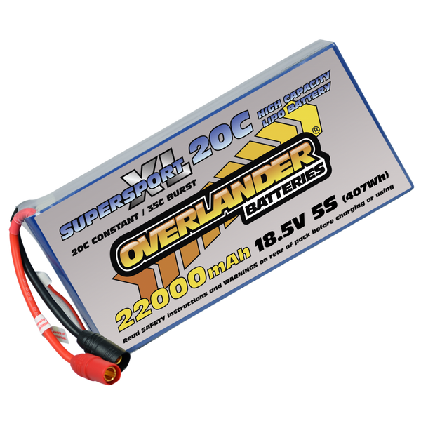 3239 OVERLANDER 22000MAH 18.5V 5S 20C SUPERSPORT XL LIPO BATTERY