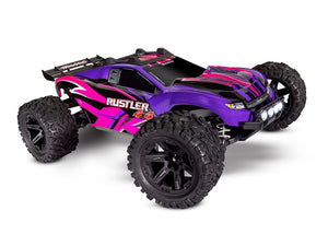 TRX67064-61-PINK Traxxas Rustler 4x4 XL-5 Power Bundle - Pink with LED