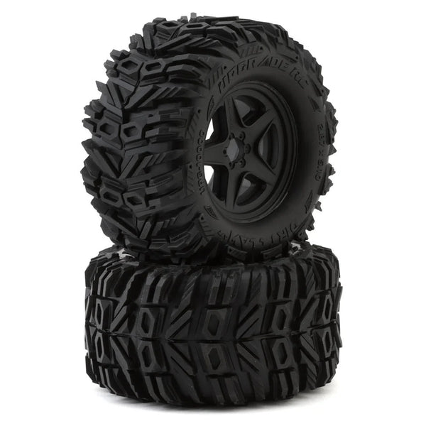 UPG-10000 UpGrade RC Dirt Claw 2.8" Pre-Mounted All-Terrain Tires w/5-Star Wheels (2) (17mm/14mm/12mm Hex)