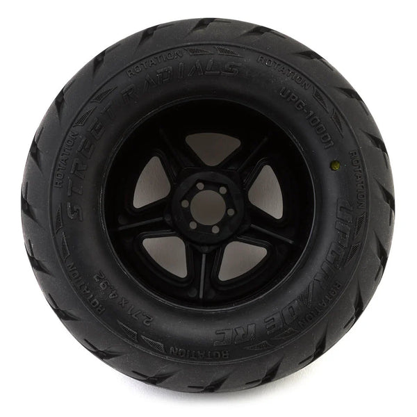 UPG-10001 UpGrade RC Street Radials 2.8" Pre-Mounted On-Road Tires w/5-Star Wheels (2) (17mm/14mm/12mm Hex)