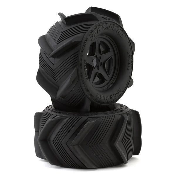 UPG-10002 UpGrade RC Snow Plow 2.8" Pre-Mounted Sand/Snow Tires w/5-Star Wheels (2) (17mm/14mm/12mm Hex)
