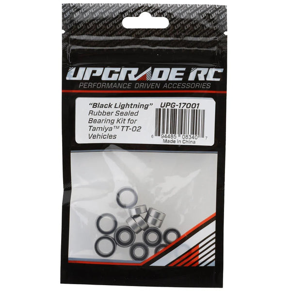 UPG-17001 UpGrade RC "Black Lightning" Rubber Sealed Bearing Kit for Tamiya® TT-02