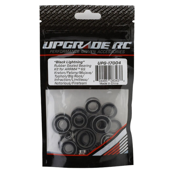 UPG-17004 UpGrade RC "Black Lightning" Rubber Sealed Bearing Kit for Arrma® 6S BLX Felony™ /Mojave™/Typhon™/Big Rock™/Infraction™/Limitless™