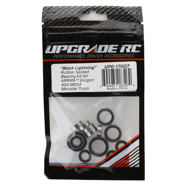 UPG-17007 UpGrade RC "Black Lightning" Rubber Sealed Bearing Kit for Arrma® Gorgon™ 4x2 MEGA Monster Truck