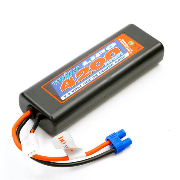 VZ0311EC3 VOLTZ 4200MAH ROUND/OVAL CASE 2S 40C 7.4V LIPO STICK PACK - EC3