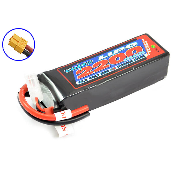 VZ0422004SXT60 VOLTZ 2200MAH 14.8V 30C LIPO BATTERY W/XT60