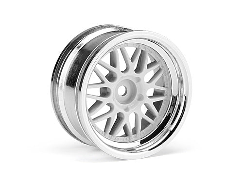 HPI Hre C90 Wheel 26mm Chrome/white (6mm Offset/2pcs) 106773