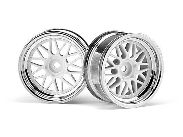 HPI Hre C90 Wheel 26mm Chrome/white (6mm Offset/2pcs) 106773