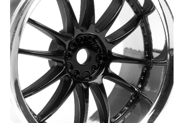 HPI 3286  WORK XSA 02C WHEEL 26MM CHROME/BLACK (3MM OFFSET)