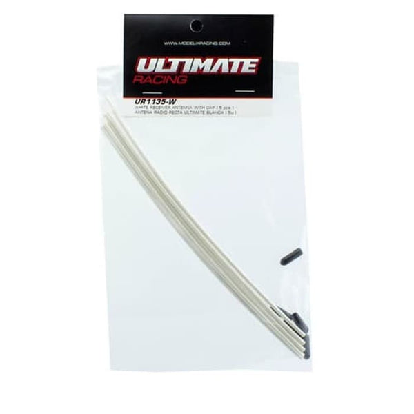 UR1135-W ULTIMATE RACING WHITE RECEIVER ANTENNA WITH CAP (5 PCS)