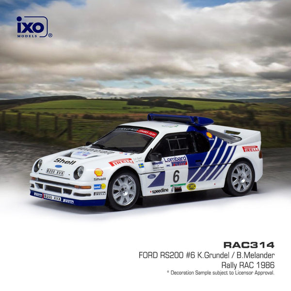 Ford RS200 #6 RAC Rally 1986 K.Grundel IXO RAC314