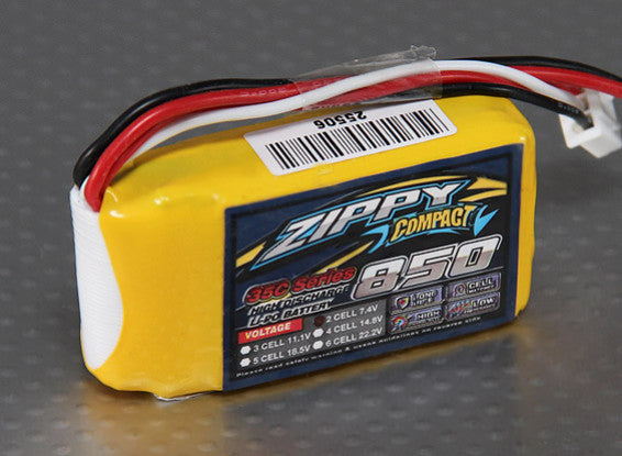 ZC8502S35 ZIPPY 850mAh 2S LIPO BATTERY FOR LOSI MINI T 2.0 (EC2)
