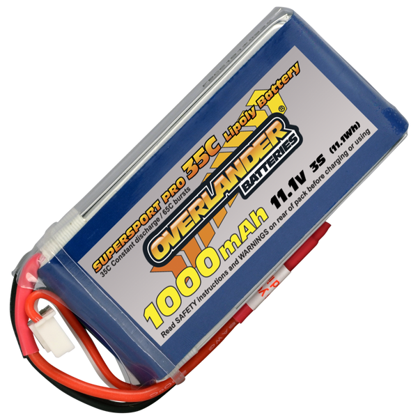 2561 OVERLANDER 1000MAH 11.1V 3S 35C SUPERSPORT PRO LIPO BATTERY JST-BEC