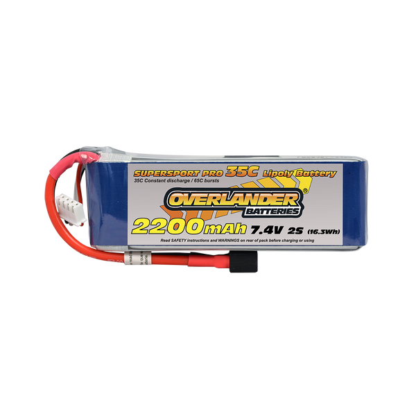OVERLANDER 2566 2200MAH 7.4V 2S 35C SUPERSPORT PRO LIPO BATTERY