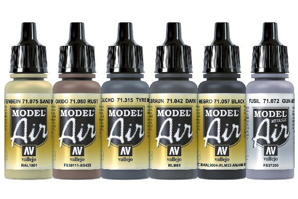 71.213 Vallejo MODEL AIR SET WHEELS & TRACKS 6X17ML