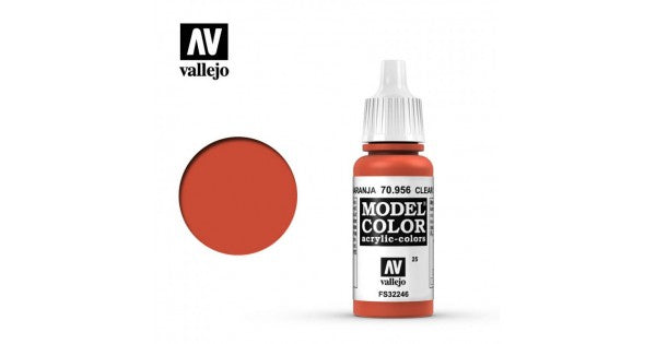 Vallejo Model Color Acrylic - Clear Orange 70.956