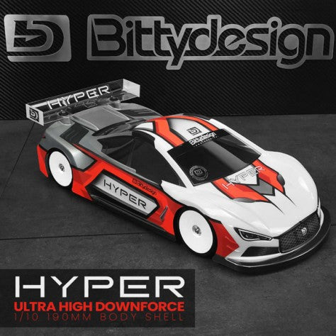 Bittydesign HYPER 190mm Clear TC bodyshell - Light BD-TC-190HYP