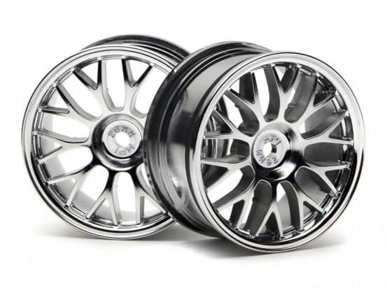 3712 HPI Mesh 26mm Wheels - Chrome - 1mm Offset - 1 Pair