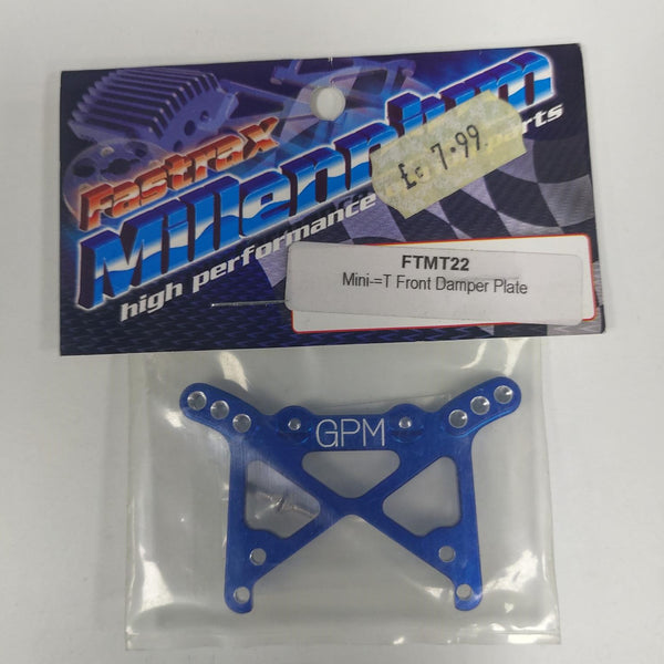 FASTRAX FTMT22 Mini T Front Shock Tower / Damper Plate - Blue Aluminum
