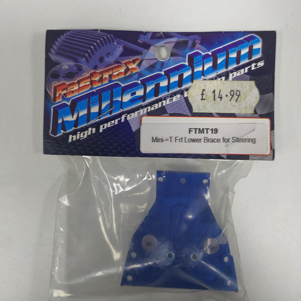 FASTRAX FTMT19 Mini T Front Lower Brace for Steering - Blue Aluminum