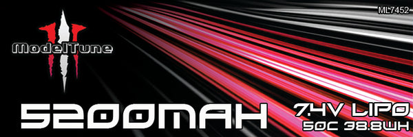 ML7452 Modeltune 5200mah 7.4v 2s Lipo 50c