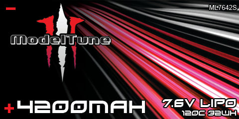 ML7642S Modeltune 4200mah 7.6v High Voltage 2s Shortie Lipo 120c