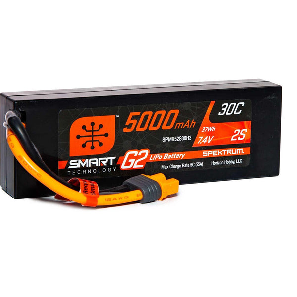 SPEKTRUM 5000mAh 2S 7.4V SMART G2 30C IC3 O-SPMX52S30H3