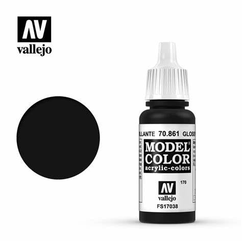 Vallejo Model Color Acrylic - Glossy Black 70.861