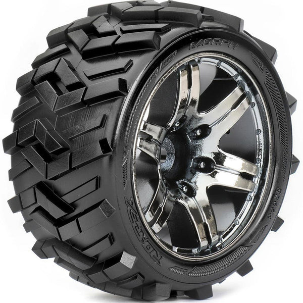 R2004CB2 ROAPEX STADIUM TRUCK 1:10 TYRE MORPH ON CHROME BLACK WHEELS 12MM (2)