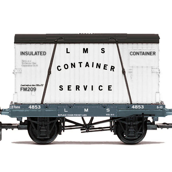 R60107 HORNBY LMS, Container Service, Conflat A - Era 3