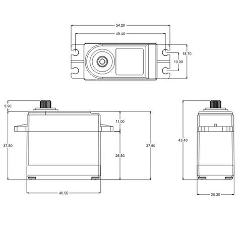 DL3017 SRT LV DC SERVO 15.5KG - 0.17 SEC AT 6V - COMPOSITE CASE