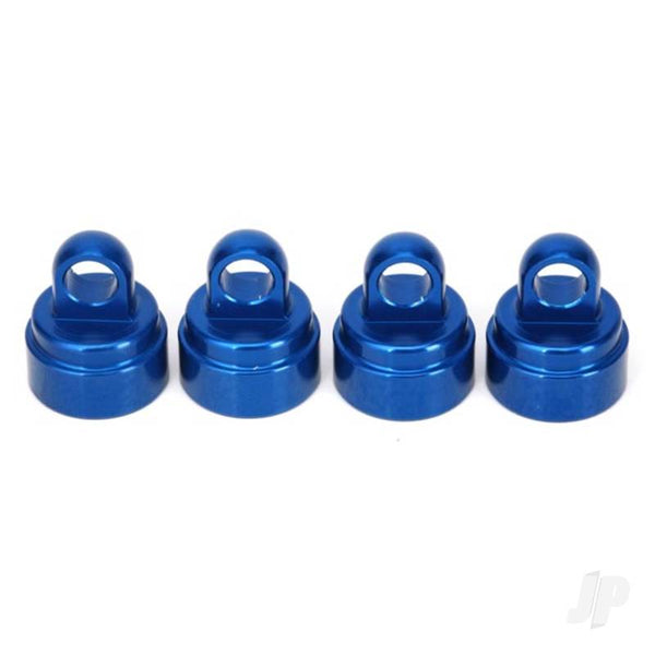 TRX3767A Traxxas Shock caps, aluminium (Blue-anodized) (4 pcs) (fits all Ultra shocks)