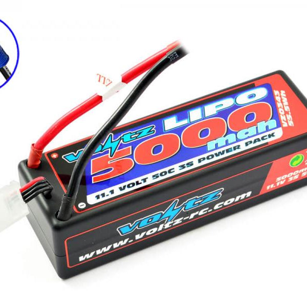 VZ0343EC5 Voltz 5000mah Hard Case 11.1v 50c Lipo Stick Pack Ec5