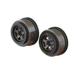 AR510098 ARRMA SC 2.2"/3.0" Wheel 14mm Hex Blk Chrome(2)
