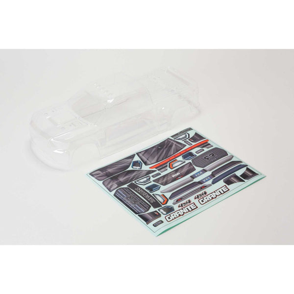 ARA402308 Granite 4X4 Clear Body w/Decals And Window Masks