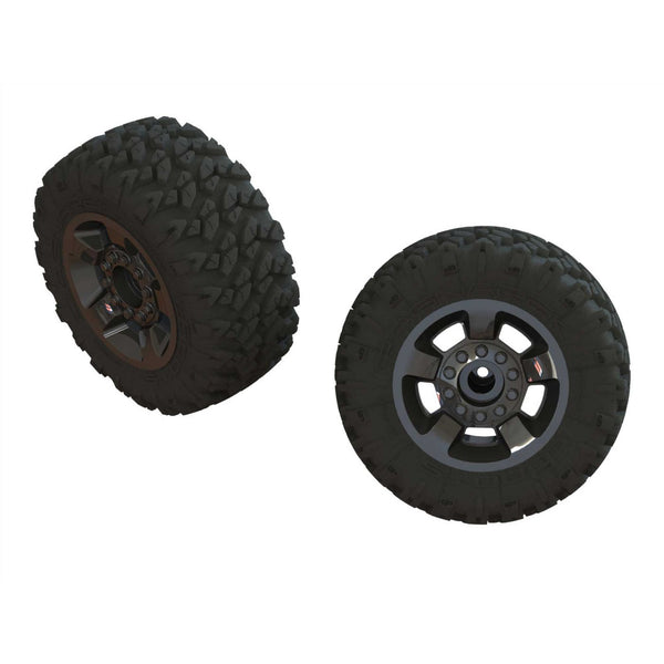 ARRMA Ragnarok Mt' Tire ST Glued (Black Chrome) (2) ARA550053