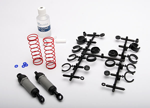 TRX3760A TRAXXAS Ultra Shocks (grey) (long)w/ spring pre-load spacers) (front)